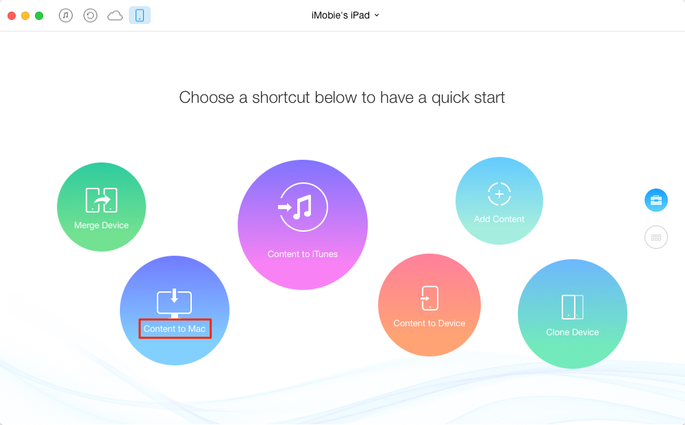 Transfer Files from iPad to Mac with AnyTrans – Step 1