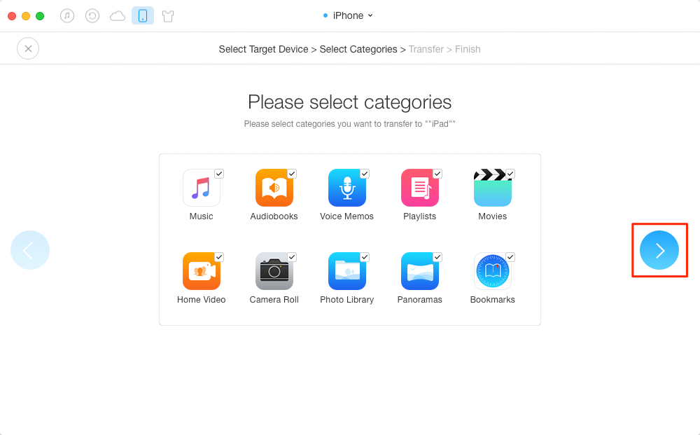 How to Transfer Files from iPhone to iPad – Step 3