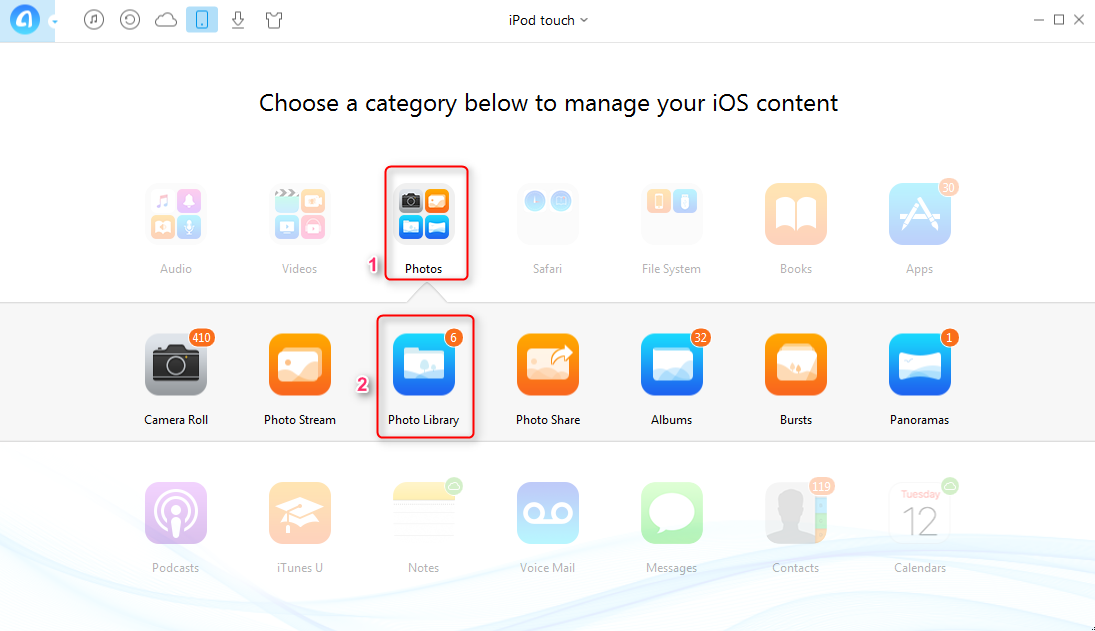 How to Transfer Files from PC to iPod touch – Step 1