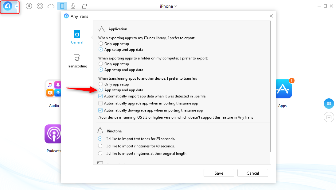 How to Transfer Fruit Ninja Between iPhone iPad - Step 2