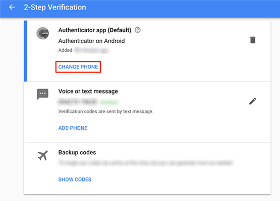 google authenticator change phone