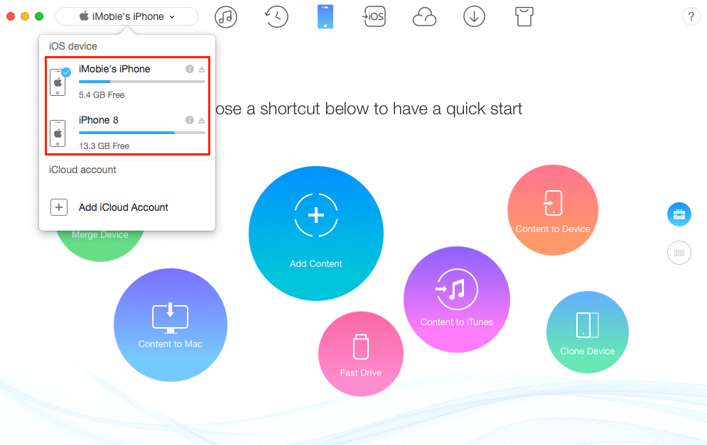 How to Transfer iMessages from iPhone iPad to iPhone 8 (Plus)/X - Step 1