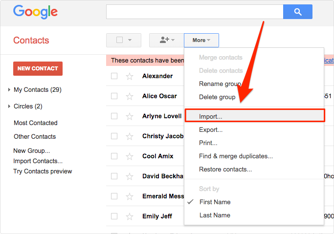Import Contacts to iPhone Contacs or Gmail