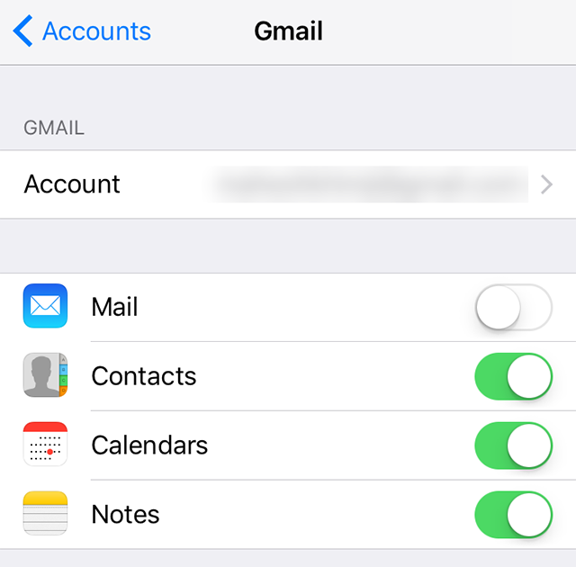 Turn on contacts sharing with your Gmail account