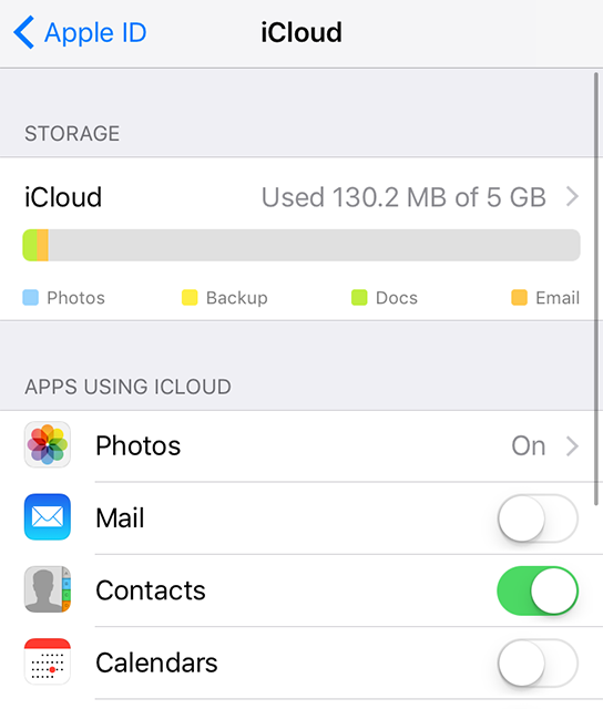 Sync iPhone contacts with your iCloud account