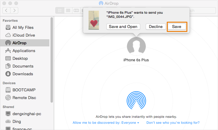Transfer Photos from iPhone to Mac via AirDrop