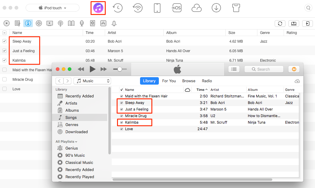Transfer Music from iPod to iTunes via AnyTrans 