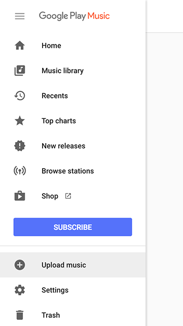 Upload music to Google Play Music