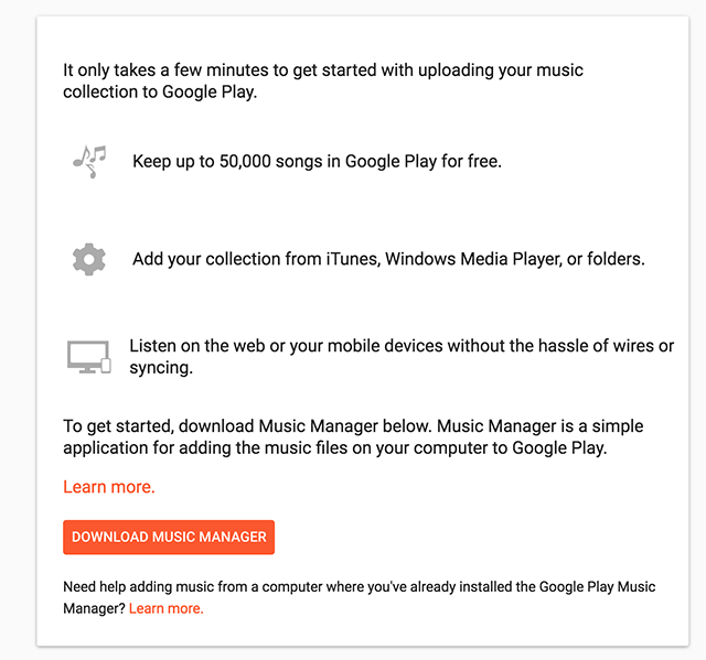 Download and install the Google Music Manager app on your computer