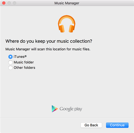 Select iTunes as the source of music in the Music Manager app