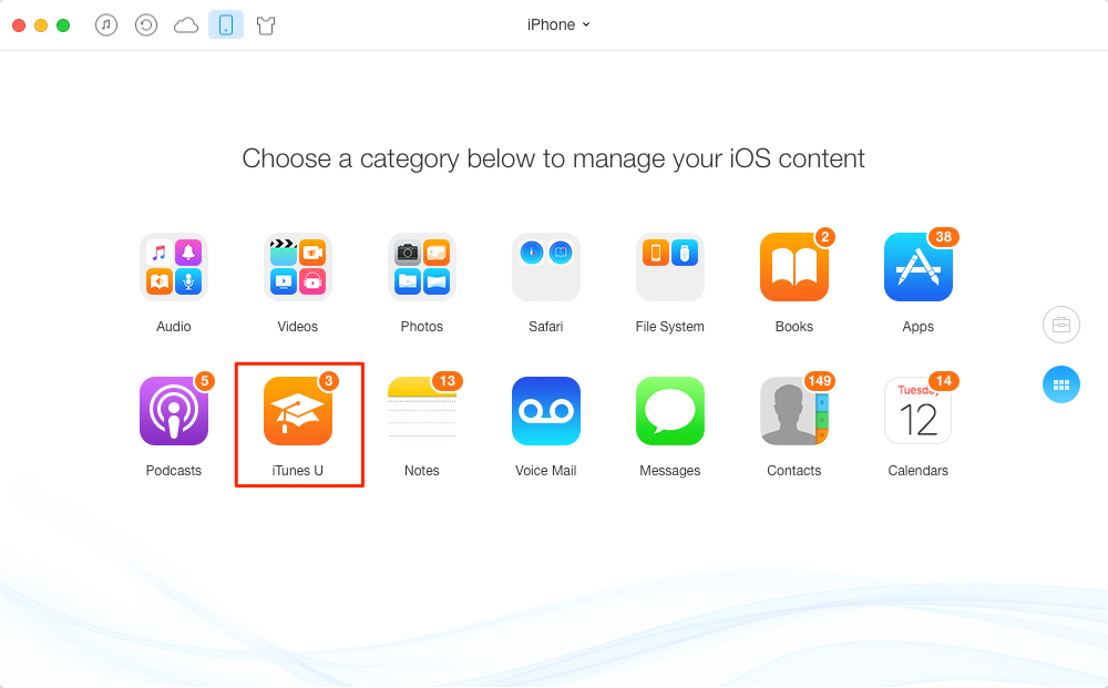 How to Transfer iTunes U from Computer to iPhone – Step 1