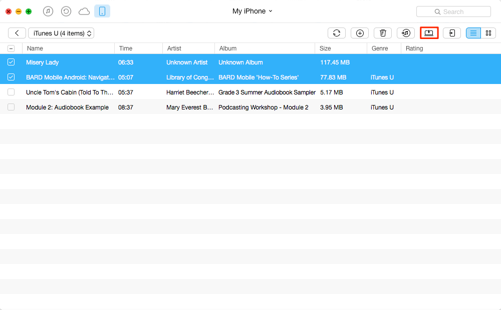 How to Transfer iTunes U from iPhone to Computer – Step 2