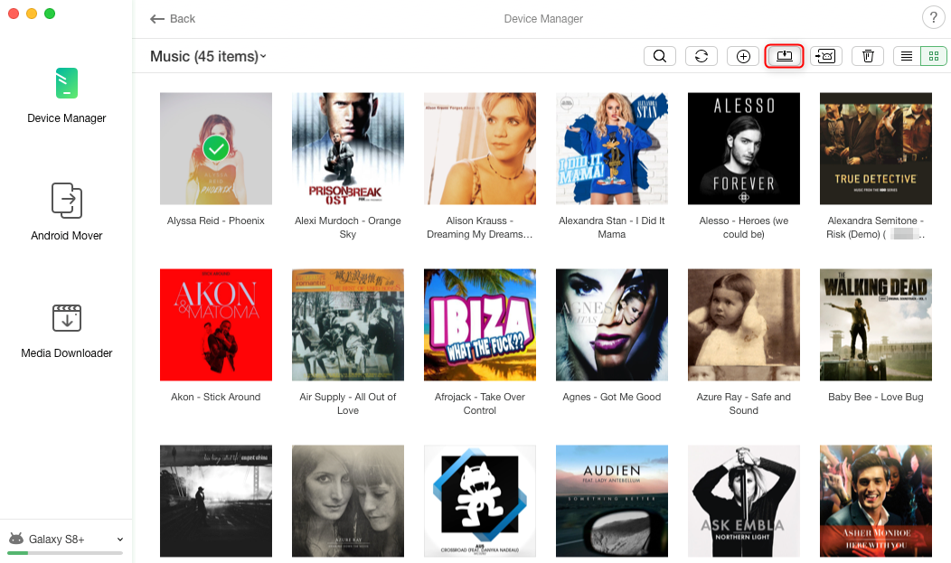 Select and transfer music from Android to SD card