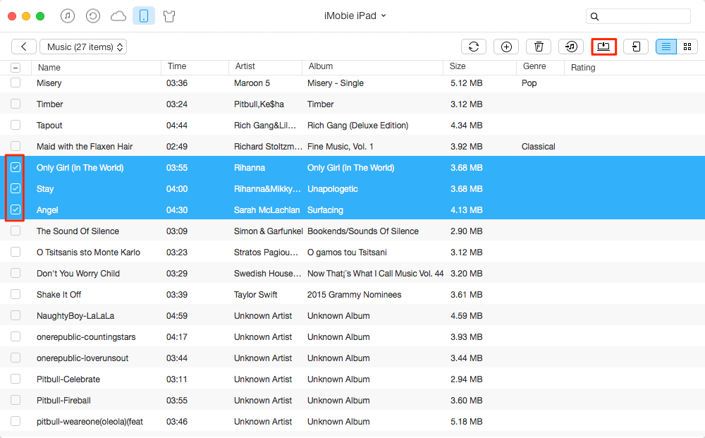 How to Transfer Music from iPad to Computer with AnyTrans - Step 3