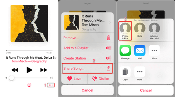 How to Transfer Music from iPad to iPhone Wirelessly via AirDrop - Step 2