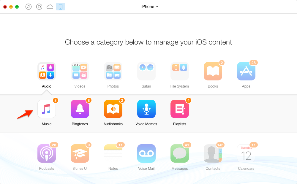 How to Transfer Music from iPhone 6 to Mac with AnyTrans