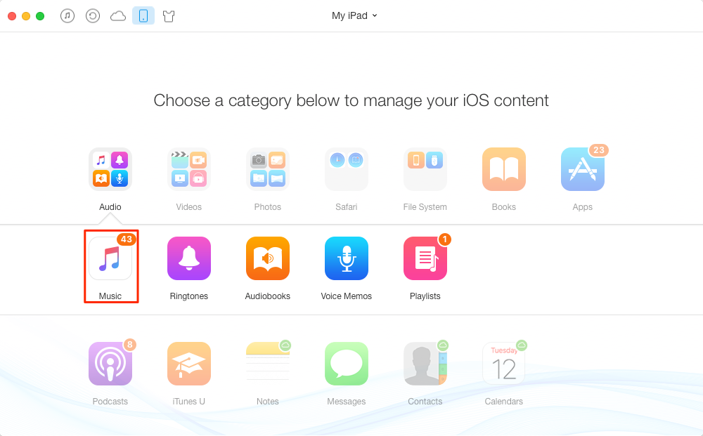 How to Transfer Music from iPhone/iPad to iTunes on PC – Step 2