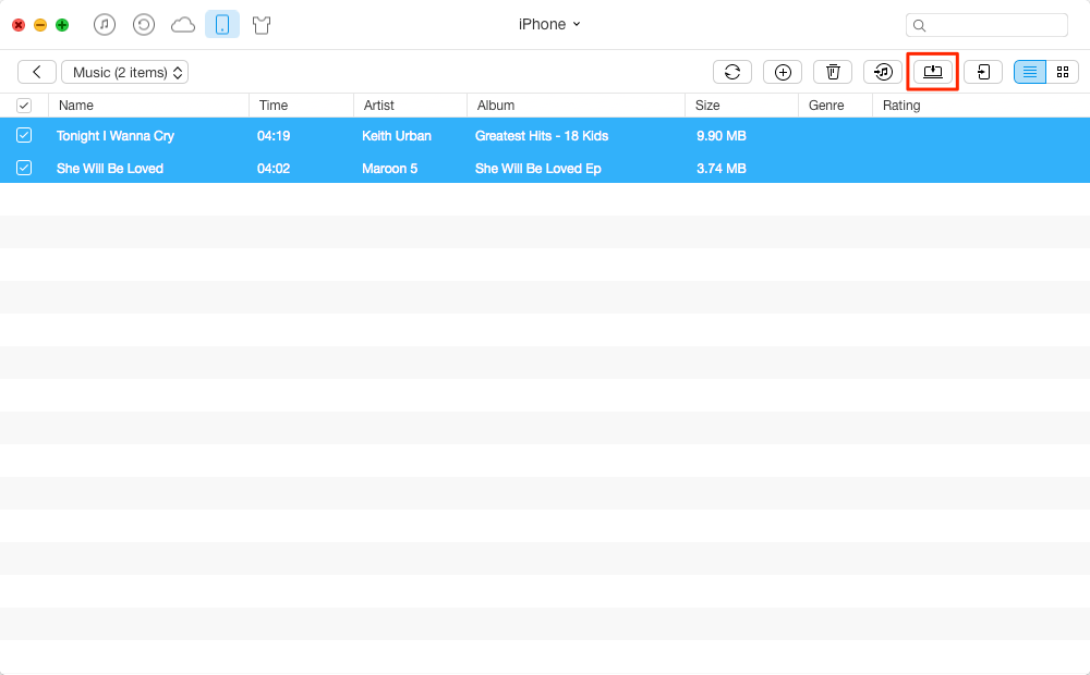 How to Transfer Music from iPhone/iPod to External Hard Drive – Step 3
