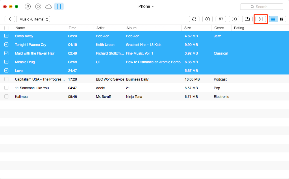 How to Transfer Music from iPhone to iPad with AnyTrans - Step 3