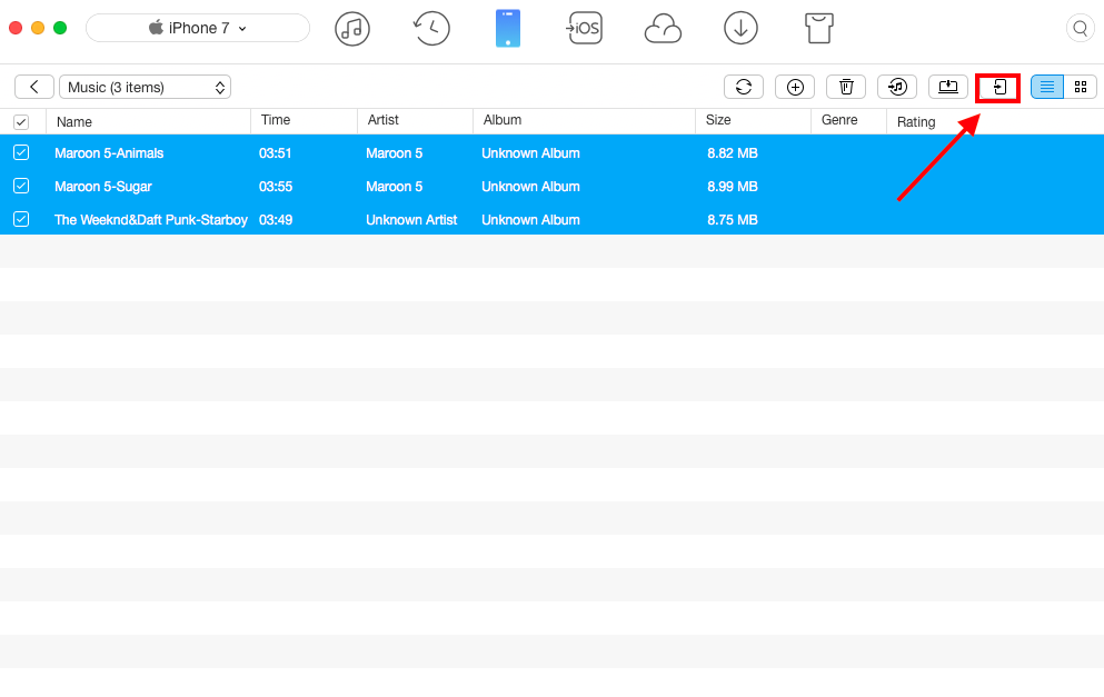 How to Transfer Music from iPhone to iPod with AnyTrans - Step 3