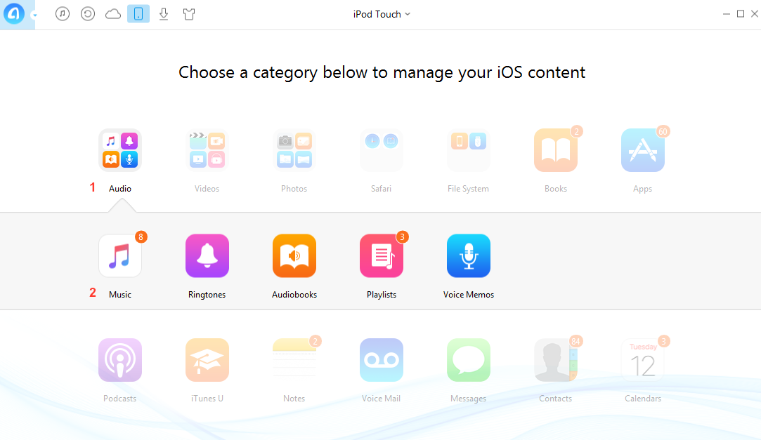 How to Transfer Music from iPod/iPod Touch to PC – Step 2