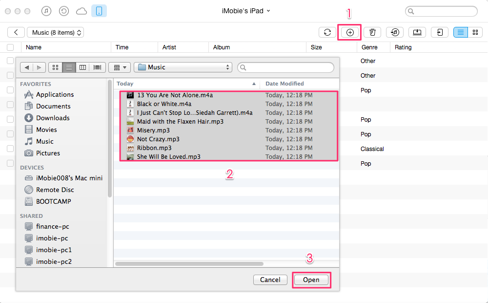 How to Transfer Music from Mac to iPad with AnyTrans - Step 3