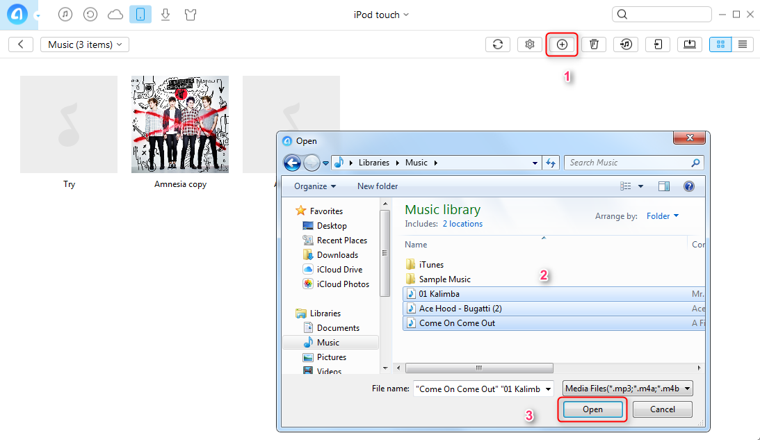 How to Transfer Music from PC to iPod/iPod touch – Step 2