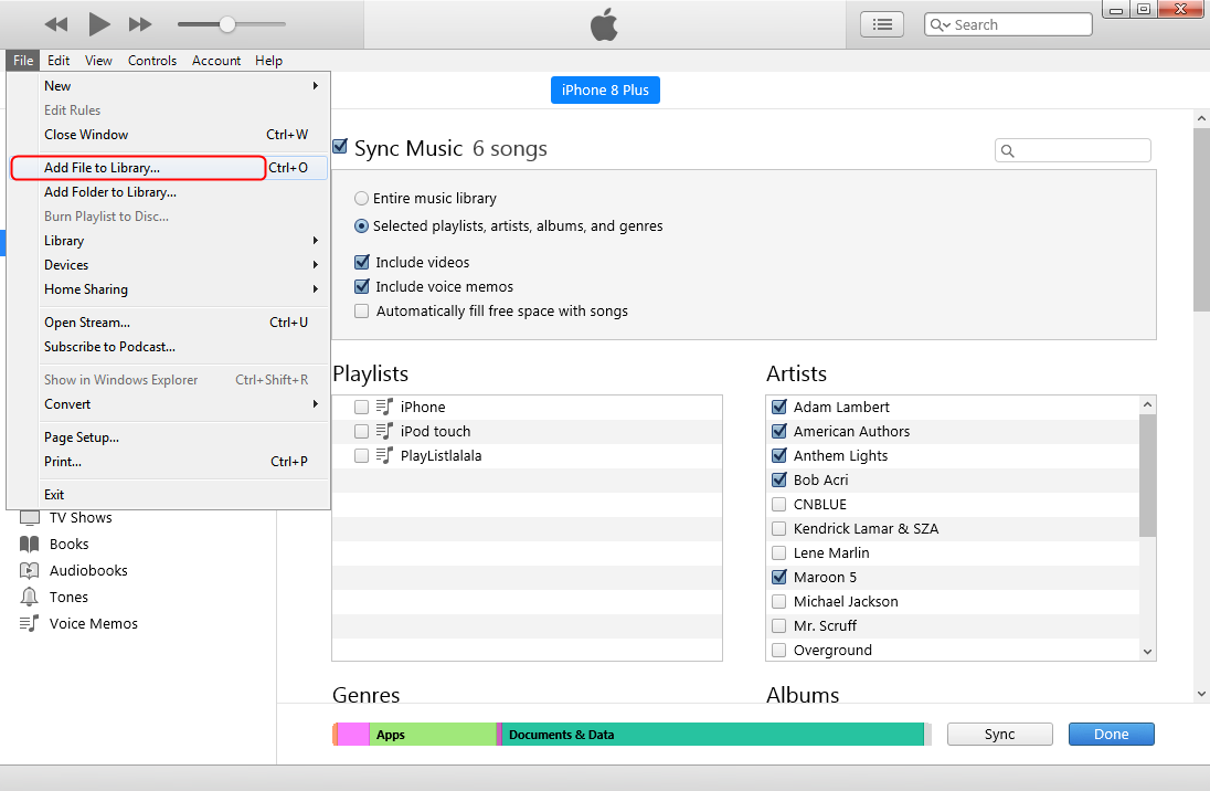 Add Music Files to iTunes Library