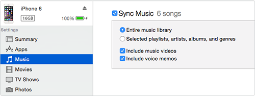 Sync Songs to iPhone 6 with iTunes