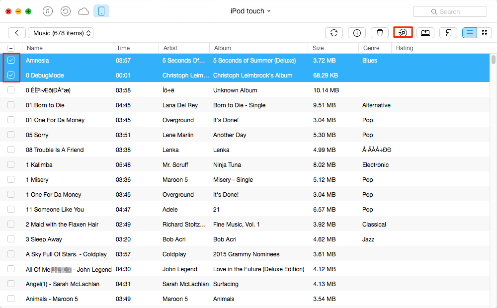Transfer Non-Purchased Music from iPod to iTunes Easily – Step 2