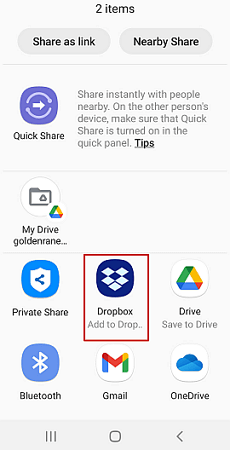 Transfer Notes with Dropbox