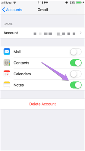 Transfer Notes from iPhone to Android via Gmail