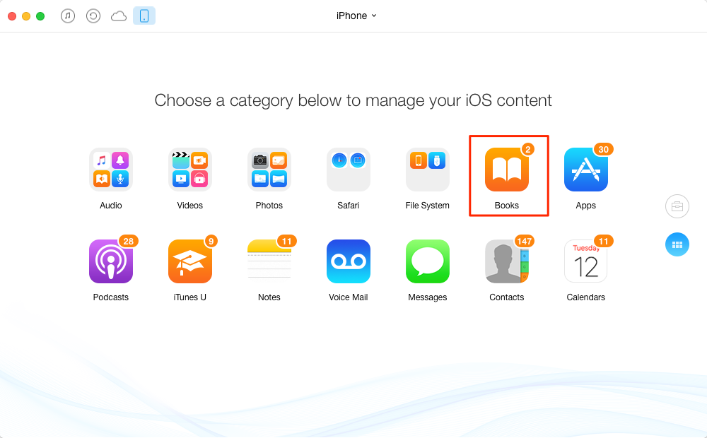 How to Transfer Books from iPhone to iPad – Step 2