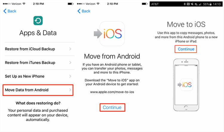 Transfer Photos from Android to iPhone with Move to iOS