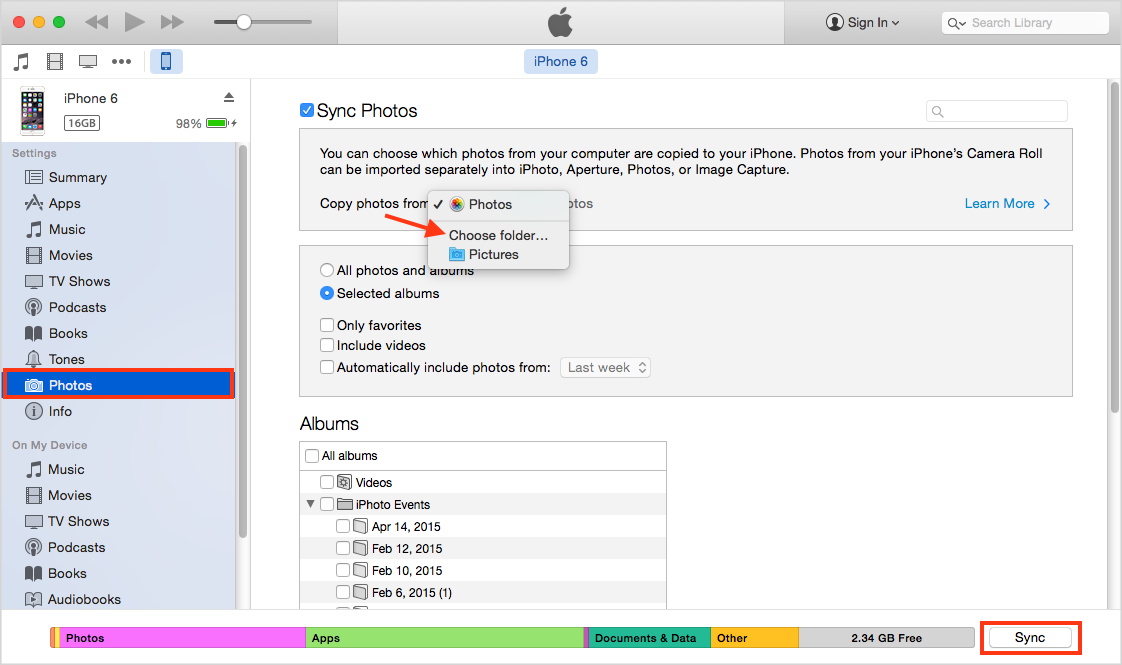 How to Transfer Photos from Android to iPhone with iTunes