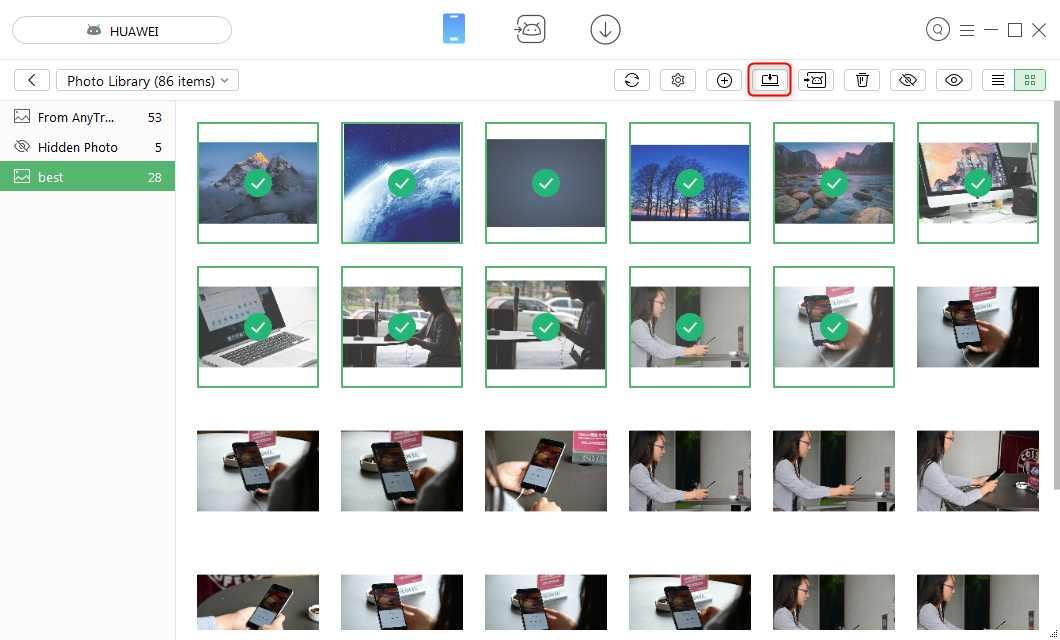 How to Transfer Photos from Android to Laptop with AnyTrans for Android – Step 3
