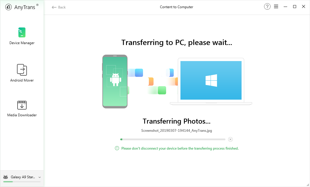 moving photos from android to pc