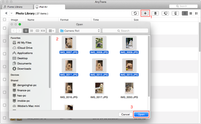 Transfer Photos from Computer to iPad Air with AnyTrans – Step 3