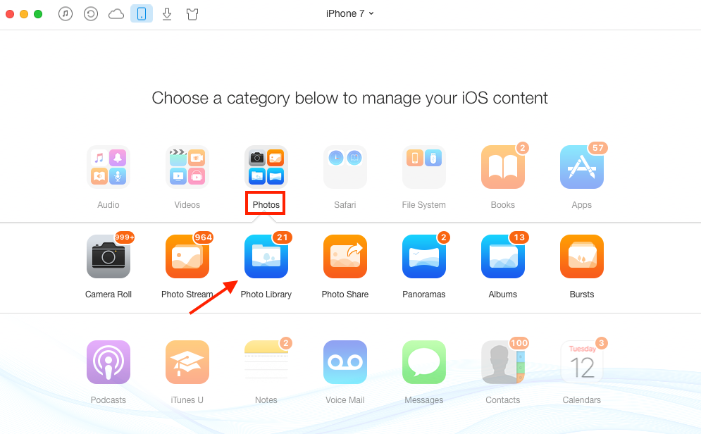 How to Transfer Photos from HP Laptop to iPhone with AnyTrans - Step 2