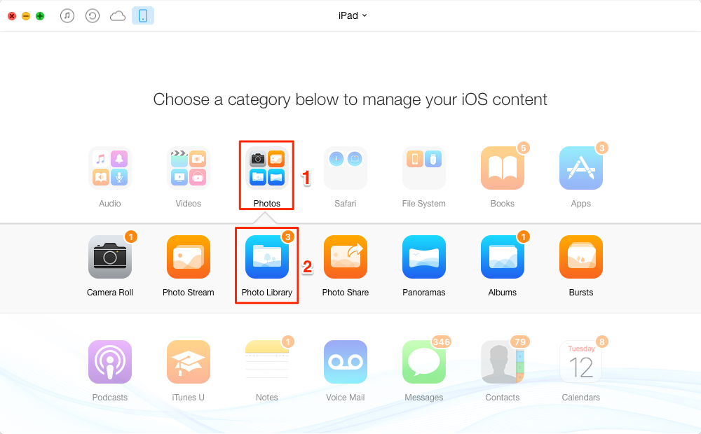 How to Move Photos from iPad to PC – Step 2