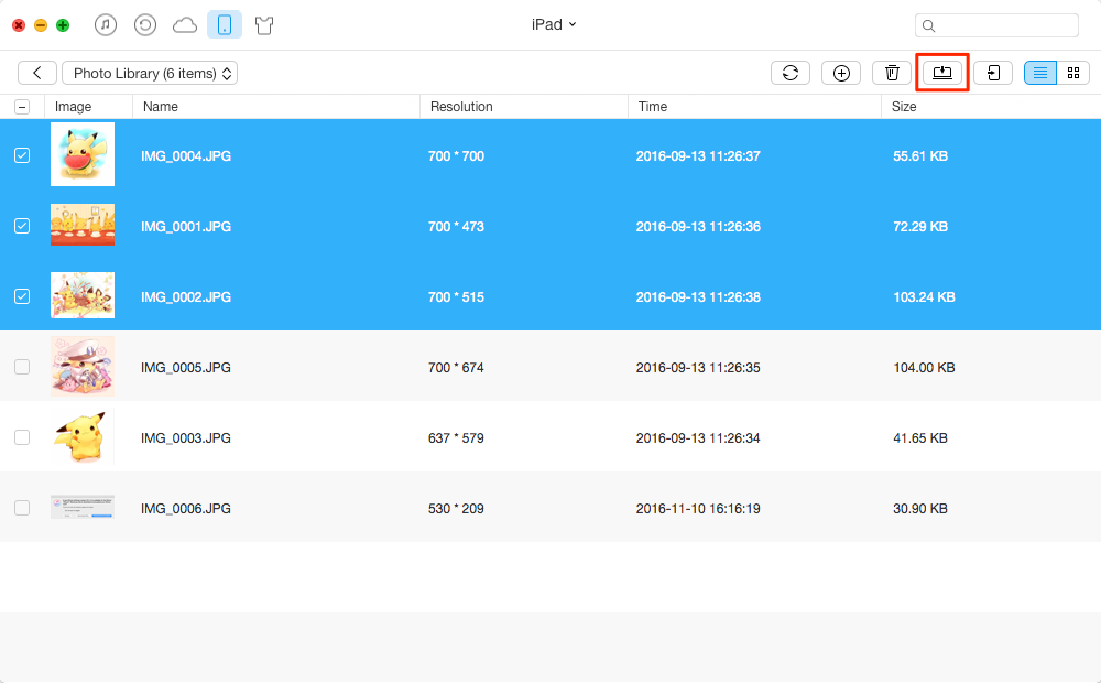 Transfer Photos from iPad to Computer with AnyTrans – Step 3