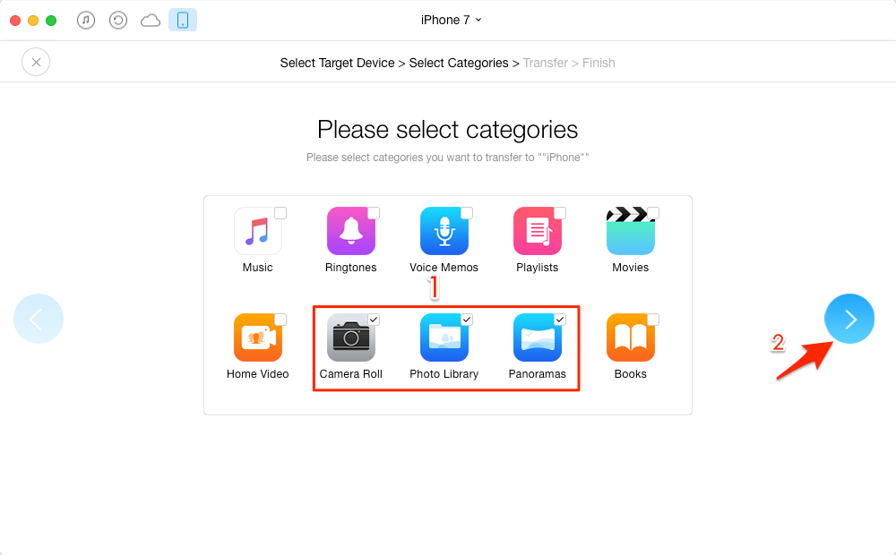 Transfer All Photos from iPhone 7 to iPad with AnyTrans