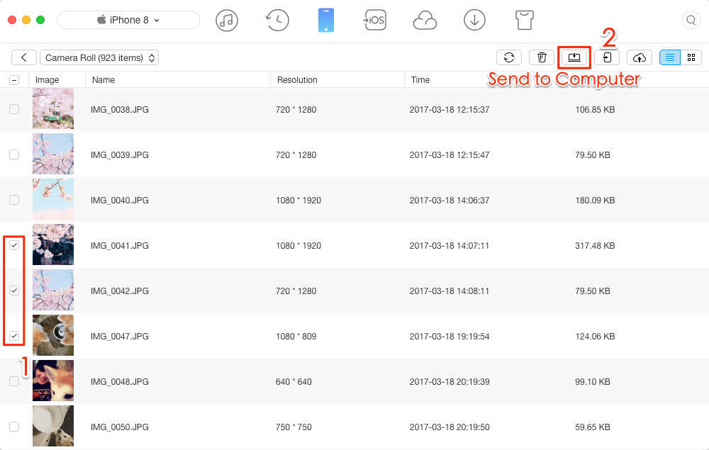 How to Transfer Photos from iPhone X to Mac – Step 3