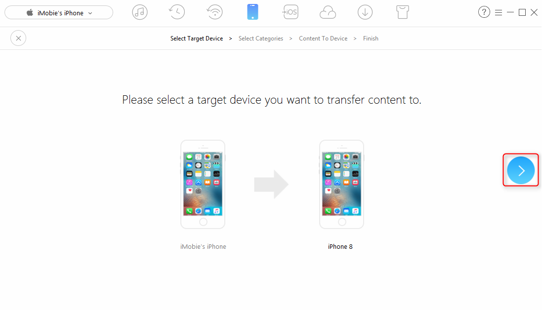 Transfer All Photos from Old iPhone to New iPhone 8/X with AnyTrans for iOS – Step 2