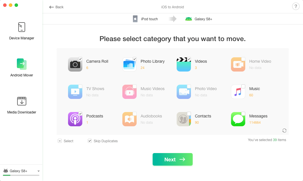 How to Transfer Photos from iPhone to Samsung - Step 2
