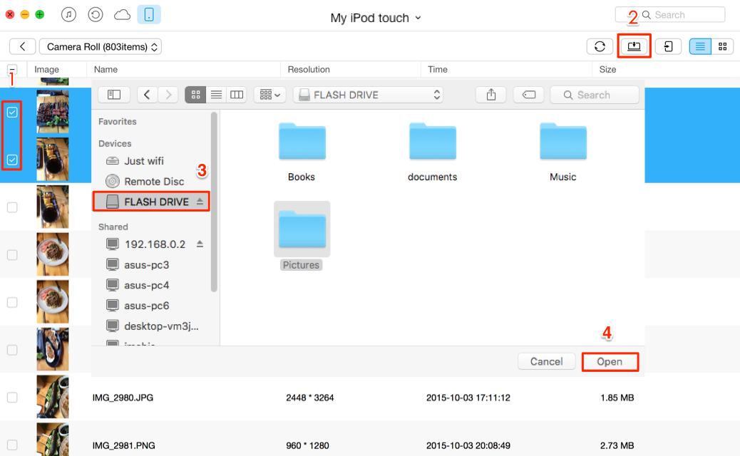 How to Transfer Photos from iPod to USB Flash Drive – Step 3