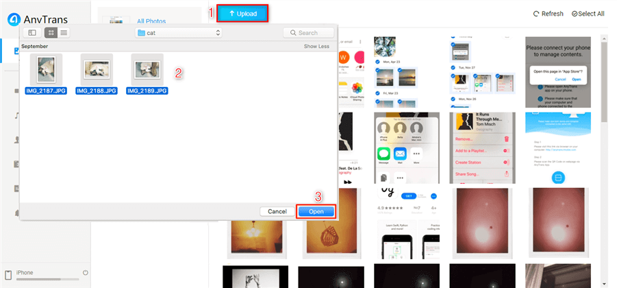 How to Transfer Photos from Mac to iPhone Wirelessly with AnyTrans App – Step 3