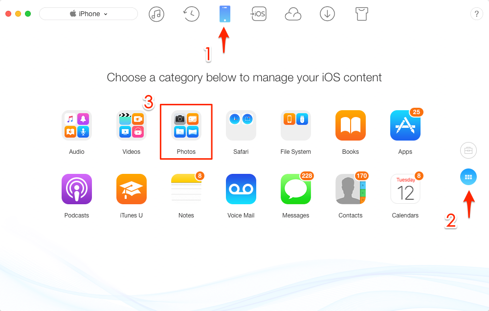 How to Transfer Photos from Mac to iPhone 8/X – Step 1