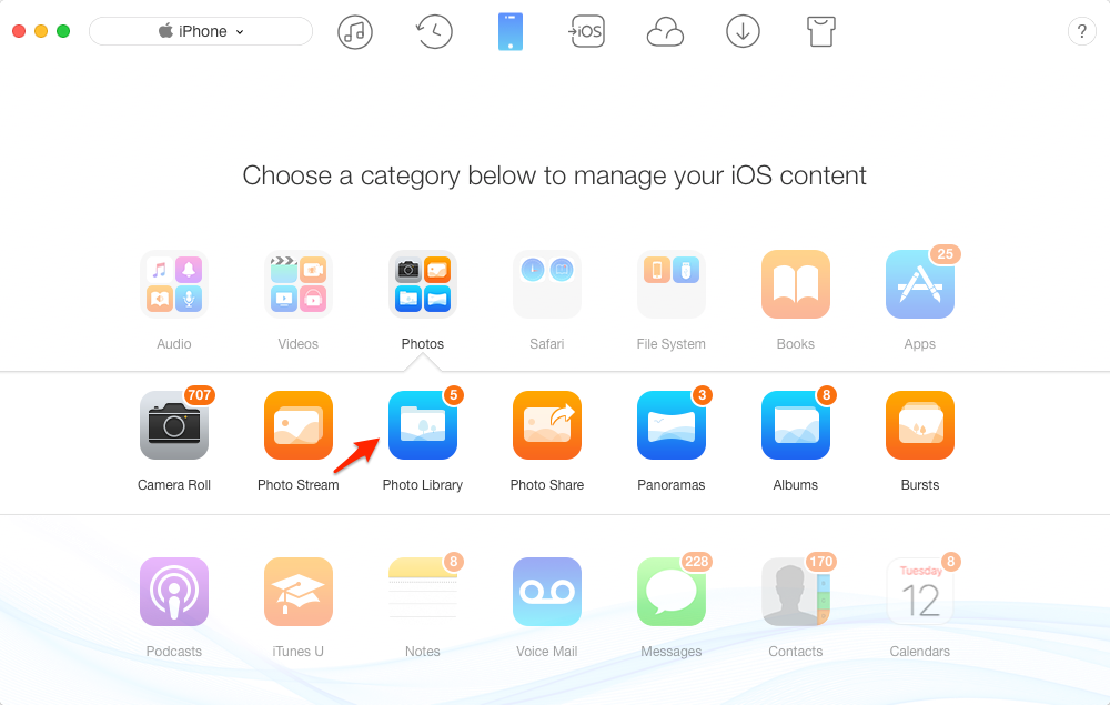 How to Import Photos from Mac to iPhone 8/X – Step 2