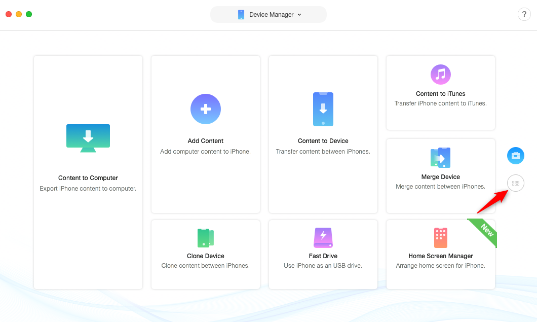 How to Transfer Photos from Mac to iPhone without iTunes via AnyTrans for iOS - Step 1
